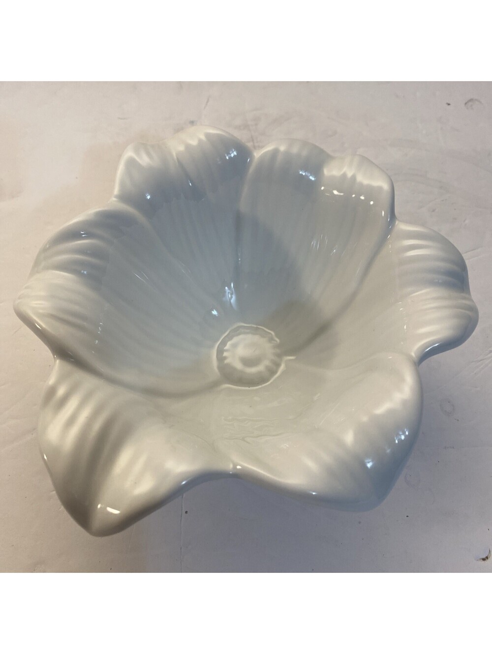 Pier One Flower Decor Bowl White Porcelain 430/4305 New Open Box